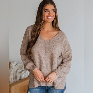V-Neck Speckled Sweater from Blu Pepper